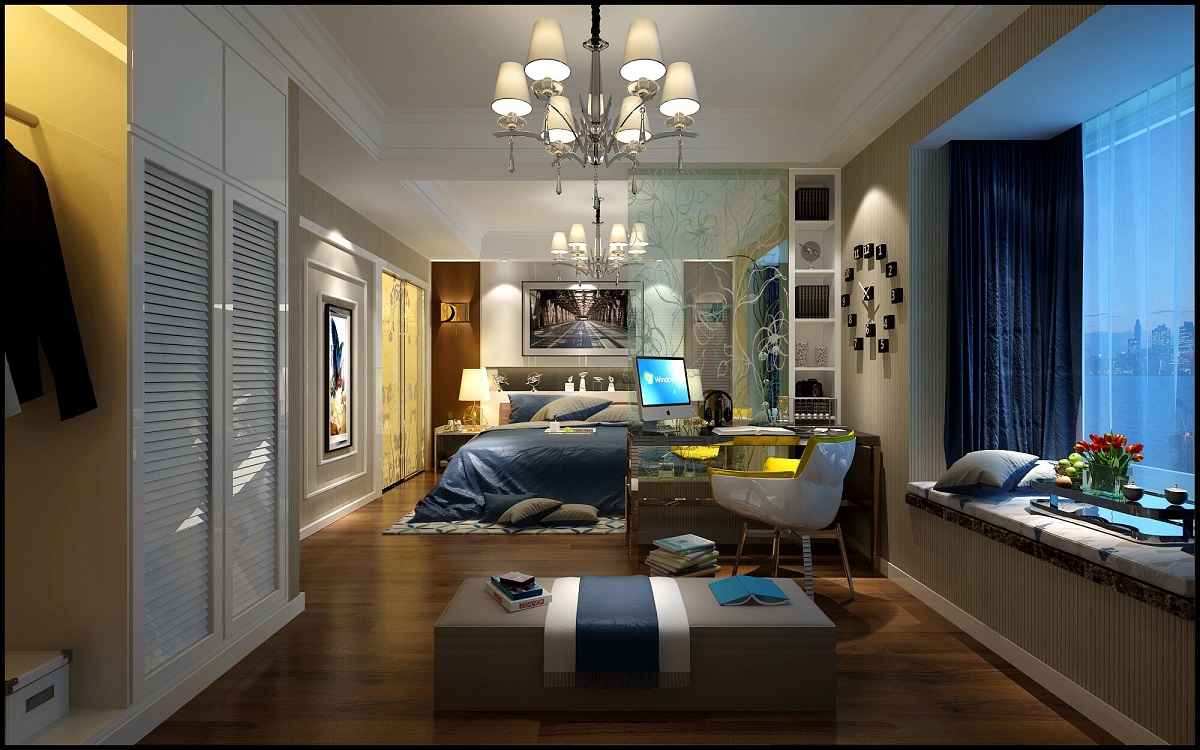 龍湖九里晴川-現(xiàn)代簡(jiǎn)約-臥室設(shè)計(jì)效果圖